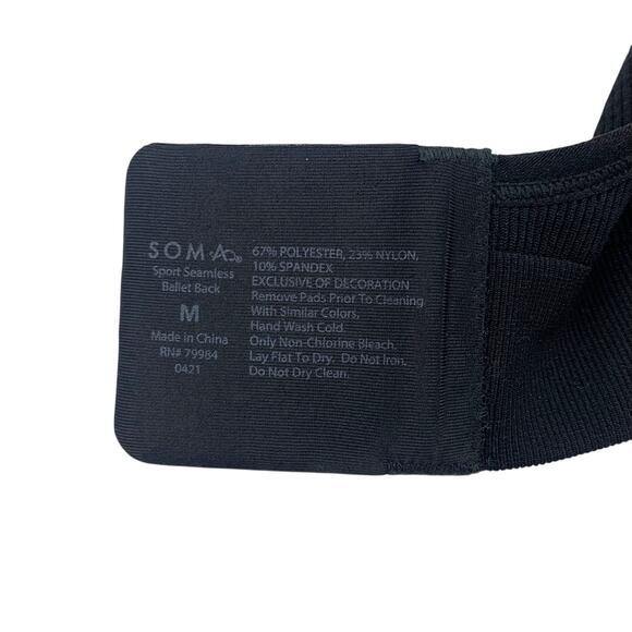 Soma Sport Seamless Ballet Back Bra Black Convertible Straps Wire Free Size M - Picture 6 of 6
